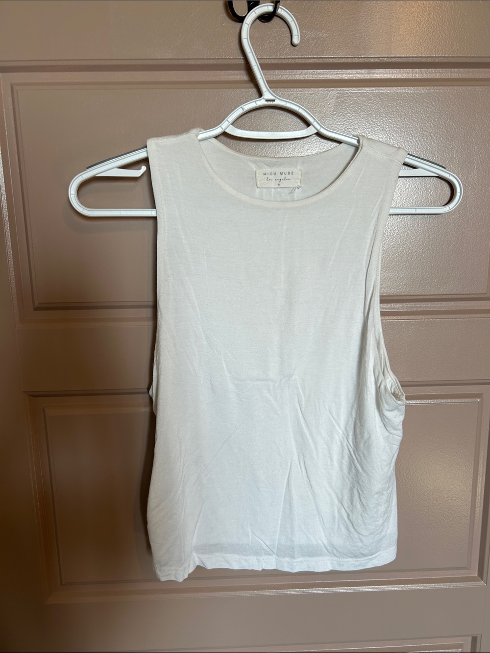 White Sleeveless Tank Top
